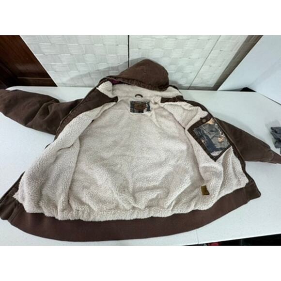 "Legendary" Womens Brown Zip CHore Coat Vintage Y2K SZ L Western Sherpa Lined - Picture 4 of 13